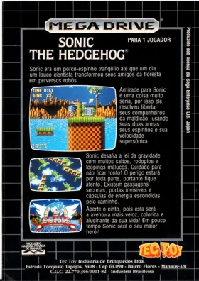 Sonic The Hedgehog (USA, Europe) box cover back